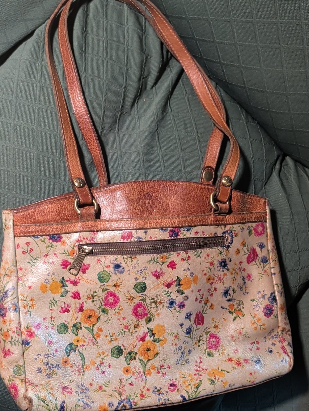 Patricia nash Leather Tote. Floral Muted .